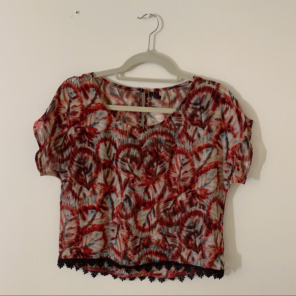 Printed high low blouse